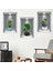 3D Çiçek Vazo Duvar Sticker 3 lü Set GRİ Fon (4887) 1