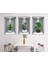 3D Çiçek Vazo Duvar Sticker 3 lü Set GRİ Fon (4887) 4