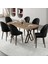 Kaye Serisi MDF 90X168 Atlantik Çam Mutfak Masa Takımı 6 Siyah Sandalye 1