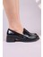 Melrose Kroko Desenli Loafer Siyah 4