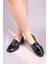 Melrose Kroko Desenli Loafer Siyah 3