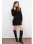 Siyah Balıkçı Yaka Triko Elbise 6