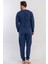 Erkek Lacivert Uzun Kollu Bisiklet Yaka Lastikli Paça 2 Iplik Pijama Takımı C1T2N3305 4