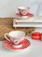 Türk Kahve Fincanı Bird Red Pink 2 Kişilik 4 Parça 1