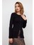Siyah Önü Düğmeli Triko Bluz 1