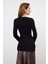 Siyah Önü Düğmeli Triko Bluz 5