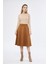 Midi Boy Süet Kiloş Etek Vizon 4