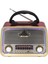 KN-1183BT Şarjlı Ledli Retro Ahşap Radyo Mp3 Çalar 1