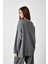 Gri Cep Detaylı Oversize Triko Kazak 4