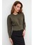 Haki Düğme Detaylı Triko Kazak 1