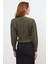 Haki Düğme Detaylı Triko Kazak 4