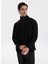 Bisiklet Yaka Düz Siyah Erkek Sweatshırt PBF5WM-SWT 5054 1