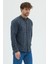 Erkek Hakim Yaka Kırçıllı Flanel Dokuma Kumaş Cepsiz Kalın Kışlık Overshirt Gömlek 3