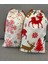 Hediye Paketi 20X30CM Yılbaşı Kar Taneli ve Geyik Desenli Hediye Kesesi Kumaş 2li Set 2