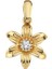 14 Ayar Taşlı Tasarım Çiçek Altın Kolye Ucu 1