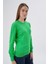 Kadın Yeşil %100 Organik Pamuk Bisiklet Yaka Triko Kazak Bluz TRIST-6101 9