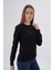 Kadın Siyah %100 Pamuk Bisiklet Yaka Triko Kazak Bluz TRIST-6101 9