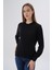 Kadın Siyah %100 Pamuk Bisiklet Yaka Triko Kazak Bluz TRIST-6101 11