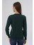 Kadın Zümrüt %100 Organik Pamuk Bisiklet Yaka Triko Kazak TRIST-6101 8