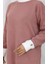 Triko Kolu Düğme Detaylı Garnili Tunik 3000-02 Gül Kurusu 5