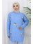 Triko Garnili Tunik 3010-10 Mavi 2
