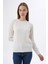 Kadın Ekru %100 Organik Pamuk Bisiklet Yaka Triko Kazak TRIST-6101 8
