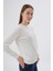 Kadın Ekru %100 Organik Pamuk Bisiklet Yaka Triko Kazak TRIST-6101 9