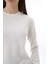 Kadın Ekru %100 Organik Pamuk Bisiklet Yaka Triko Kazak TRIST-6101 13