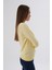 Kadın Sarı %100 Organik Pamuk Bisiklet Yaka Triko Kazak TRIST-6101 2