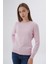 Kadın Pudra %100 Pamuk Bisiklet Yaka Triko Kazak Bluz TRIST-6101 9