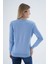 Kadın Mavi %100 Organik Pamuk Bisiklet Yaka Triko Kazak TRIST-6101 6