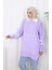 Triko Balon Kollu Yakalı Tunik 3007-09 Lila 4