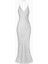 Pearl Detail Plunging Birthday Gown Iridescent Satin Chiffon Maxi Kadın Elbise Sınırlı Sayıda 2