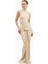 Fine Knit Gathered Halter Neck Maxi Dress Shimmer Ribbed Knit Kadın Elbise 4