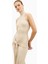 Fine Knit Gathered Halter Neck Maxi Dress Shimmer Ribbed Knit Kadın Elbise 6