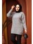 Gri Tesettür Triko Kazak Tunik 7852GR 1