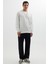 Erkek Relax Fit Rahat Kesim %100 Pamuk 2 Iplik Bisiklet Yaka Beyaz Sweatshirt 4