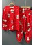 Erkek Çocuk Üzeri Kardan Adam ve Noel Baskılı Kırmızı Pijama Takımı 1