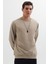 Erkek Relax Fit Rahat Kesim %100 Pamuk 2 Iplik Bisiklet Yaka taş Sweatshirt 5