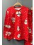Erkek Çocuk Üzeri Kardan Adam ve Noel Baskılı Kırmızı Pijama Takımı 2