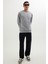 Erkek Relax Fit Rahat Kesim %100 Pamuk 2 Iplik Bisiklet Yaka Açık Gri Sweatshirt 4