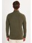 Erkek Slim Fit Dar Kesim Pamuklu Selanik Kumaş Yarım Fermuarlı Haki Dik Yaka Sweatshirt 5