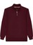 Unisex 3'lü Paket Siyah-Beyaz-Bordo Relax Fit Pamuklu Yarım Fermuarlı Dik Yaka Sweatshirt 4