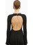 Fine Knit Longsleeve Open Back Maxi Dress Shimmer Ribbed Knit Kadın Elbise 7