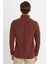 Erkek Slim Fit Dar Kesim Pamuklu Selanik Kumaş Yarım Fermuarlı Kahverengi Dik Yaka Sweatshirt 5