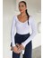 Kadın V Yaka Uzun Kol Likralı Slim Fit Body Bluz P-00018623 1