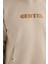 Erkek Oversize Geniş Kesim Pamuklu Baskılı Bej Kapüşonlu Sweatshirt 3