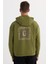 Erkek Oversize Geniş Kesim Pamuklu Baskılı Yeşil Kapüşonlu Sweatshirt 7