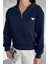 Kadın Yarım Fermuarlı Metal Aksesuarlı Şardonlu Sweatshirt P-00018601 3