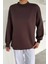 Kadın Dik Yaka Üç Iplik Şardonlu Oversize Sweatshirt P-00018580 3